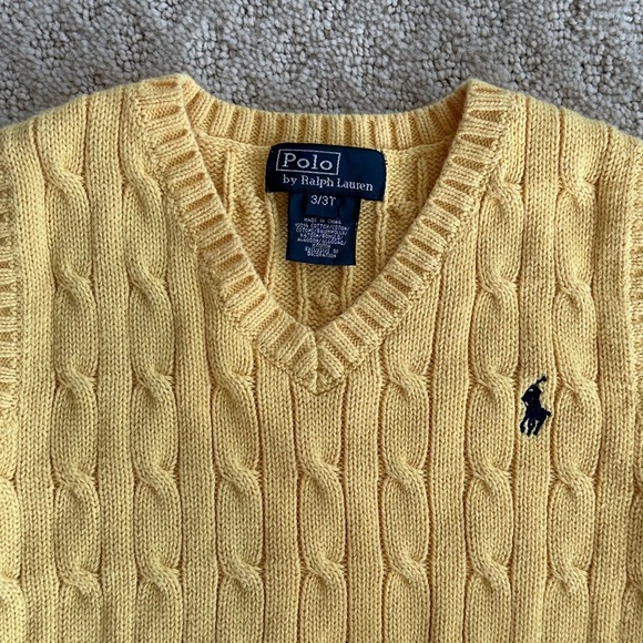 Polo by Ralph Lauren Yellow Cable Knit Vest - Picture 2 of 5